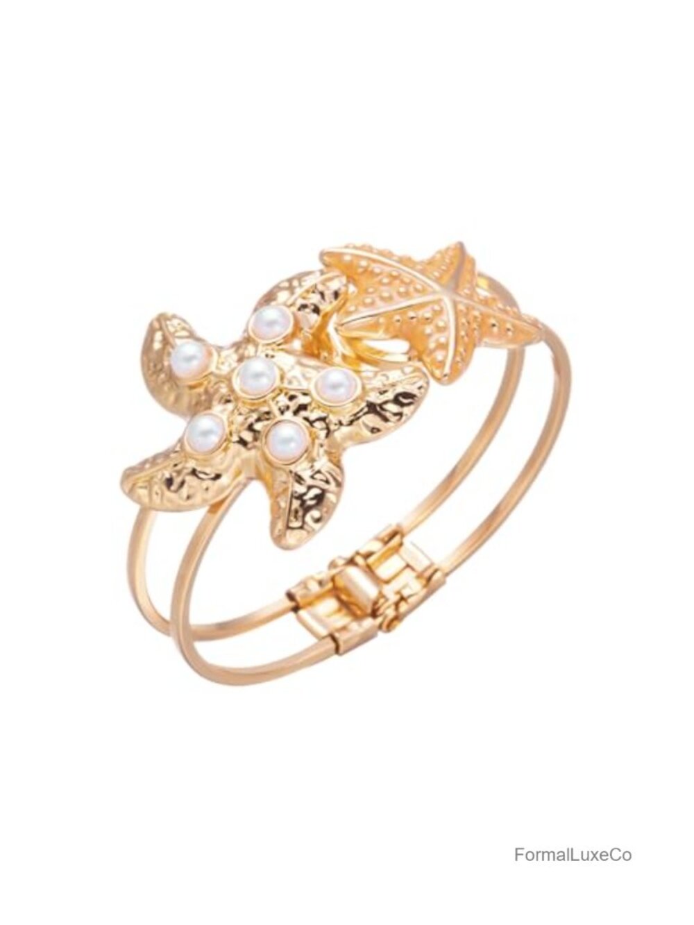 Ocean Beach Starfish Seashell Enamel Cuff Bracelet Adjustable Open Bangle